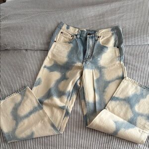 Calvin Klein Blue Cream Straight Leg Jeans